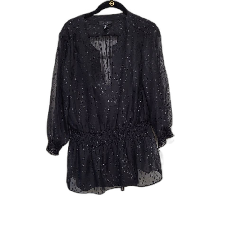 NEW Witchy Sheer Black Top with Built-in Cami Size 16
